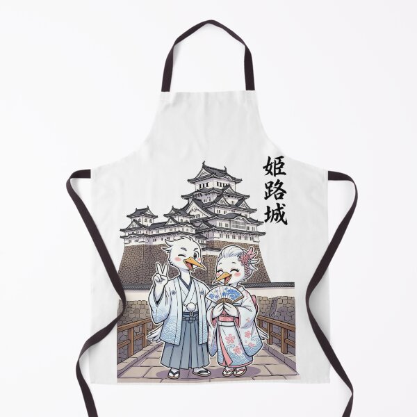 Item preview, Cute Egrets at Himeji Castle - Traditional Kimono White Heron Couple Japan Travel Art designed and sold by TaiwanMemory.