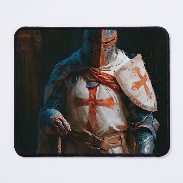 Item preview, Crusader Knight of God Templar In Helmet Worthy Warrior Art designed and sold by GrinGalore.