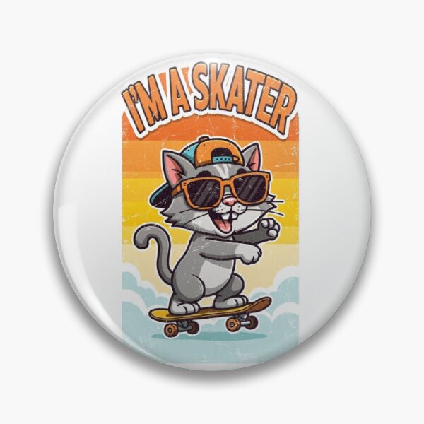 Item preview, Im a Skater Cat Funny Skateboard Cartoon Retro designed and sold by Moody Vibes Studio.