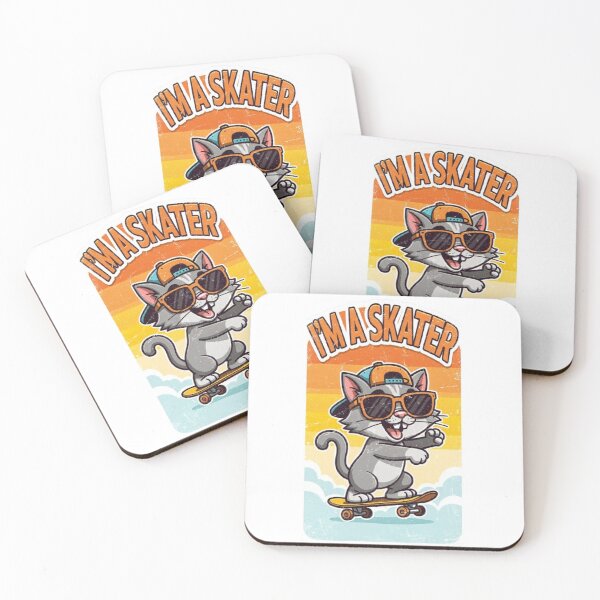 Item preview, Im a Skater Cat Funny Skateboard Cartoon Retro designed and sold by Moody Vibes Studio.