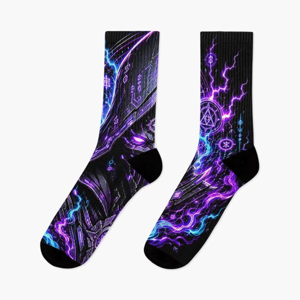 Item preview, Void Mystic Cybernetic Hooded Sorcerer Neon Lightning Mask designed and sold by RiteshCenter .