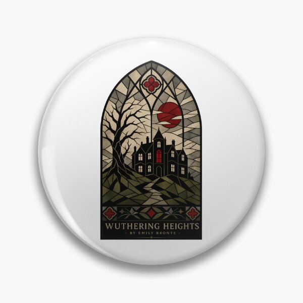 Item preview, Wuthering Heights Stained Glass Gothic Manor Red Moon designed and sold by Fenay Designs.