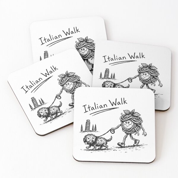 Item preview, Italian Walk Funny Pasta Dog Italy Humor Vintage Design designed and sold by MonkiFlipp.