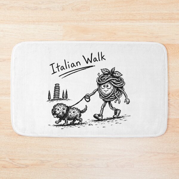 Item preview, Italian Walk Funny Pasta Dog Italy Humor Vintage Design designed and sold by MonkiFlipp.