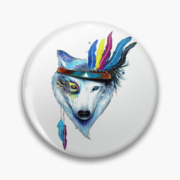 Item preview, Rainbow Spiritual Wolf - Warrior of Dreams and Sacred Feathers designed and sold by RAYBIL.