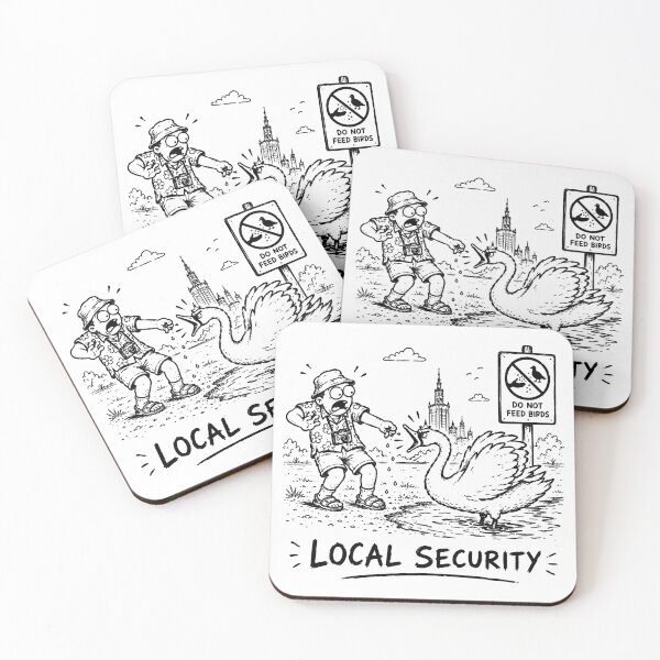 Item preview, Local Security Funny Angry Swan Tourist Sketch Travel Design designed and sold by MonkiFlipp.