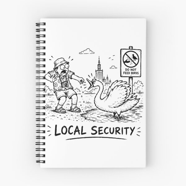 Item preview, Local Security Funny Angry Swan Tourist Sketch Travel Design designed and sold by MonkiFlipp.