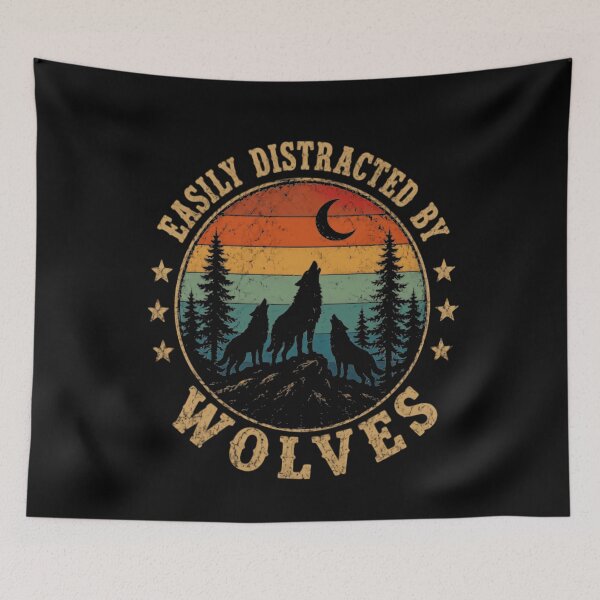 Item preview, Easily Distracted By Wolves Wolf Lover Wildlife Enthusiast designed and sold by JonesFlora2025.