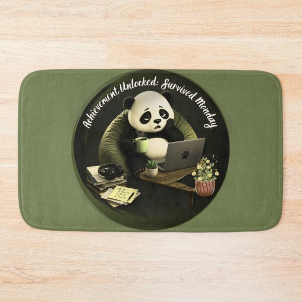 Item preview, Achievement Unlocked Survival Monday Cute Panda Gamer Sticker designed and sold by EnginerdStudio.