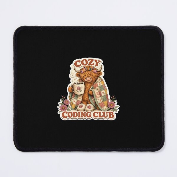 Item preview, cozy cow coding club highland Bessie self aware intern humor designed and sold by Black British  Designer - Photographer.