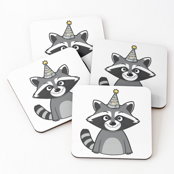 Item preview, Funny Birthday Raccoon Wearing Party Hat Garbage Trash designed and sold by HuNDefii.