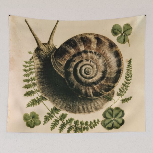 Item preview, Wall Art - Postcard - T-shirt: Botanical Snail Harmony – Vintage Naturalist Style designed and sold by ForeverPrintsOK.