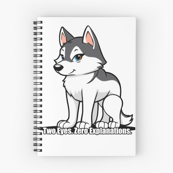 Aperçu de l'œuvre Husky - Two Eyes Zero Explanations - Funny Heterochromia Husky Gift créée et vendue par pawdrops.