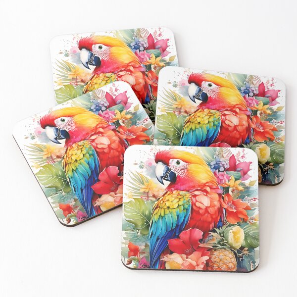 Item preview, Vibrant Macaw Parrot Watercolor Art designed and sold by ToxicInkArt.