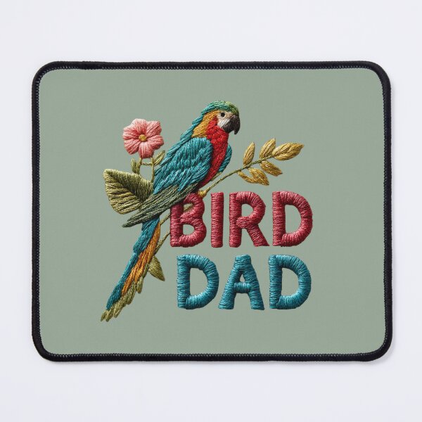 Item preview, Bird Dad Embroidered Parrot Design designed and sold by MegaNovaArt.