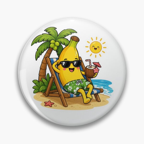 Item preview, Relaxing Beach Banana Sticker | Cute Tropical Banana on Vacation | Funny Summer Cartoon designed and sold by GRYFFWEAR.