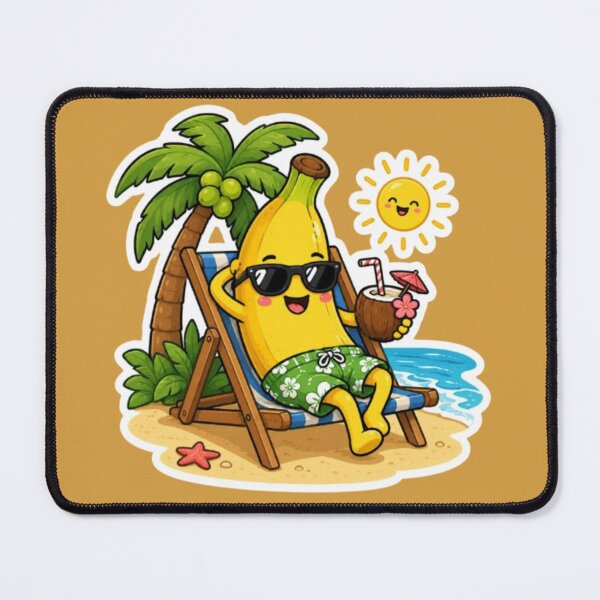 Item preview, Relaxing Beach Banana Sticker | Cute Tropical Banana on Vacation | Funny Summer Cartoon designed and sold by GRYFFWEAR.