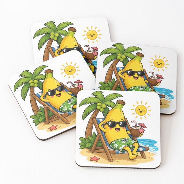 Item preview, Relaxing Beach Banana Sticker | Cute Tropical Banana on Vacation | Funny Summer Cartoon designed and sold by GRYFFWEAR.
