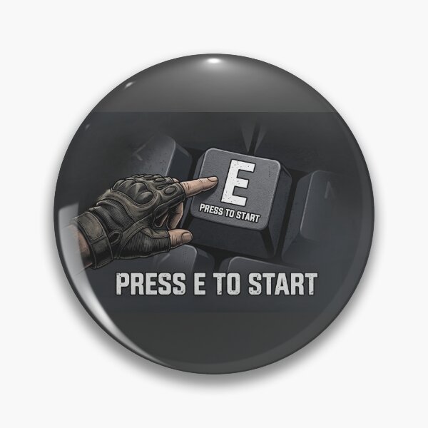 Item preview, Press E To Start - Tactical PC Gamer Keyboard Button designed and sold by LevelUpLad.