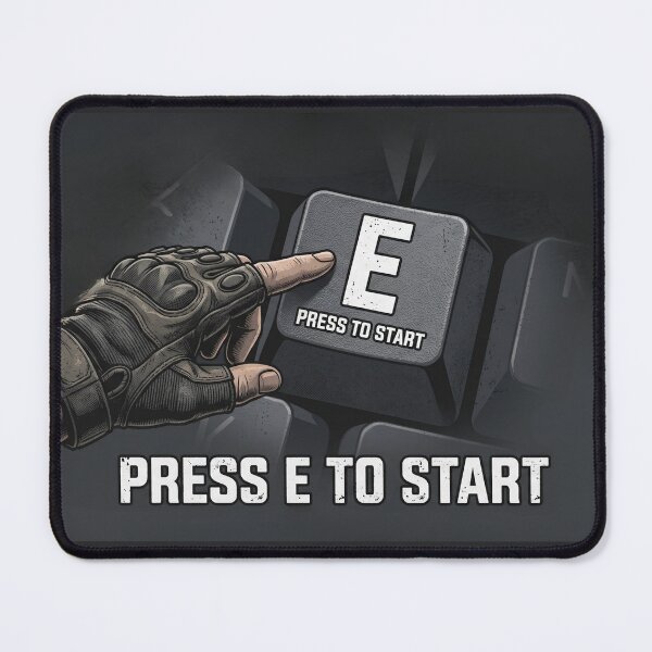 Item preview, Press E To Start - Tactical PC Gamer Keyboard Button designed and sold by LevelUpLad.