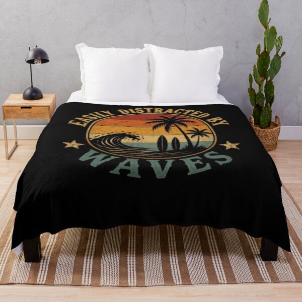 Item preview, Easily Distracted By Waves Surfing Beach Ocean Summer Vacation designed and sold by JonesFlora2025.