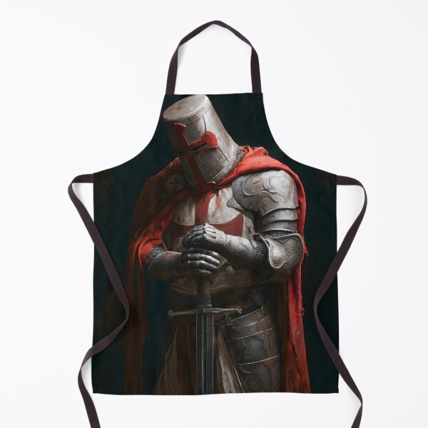 Item preview, Crusader Knight of God Templar In Helmet Red Cloak Art designed and sold by GrinGalore.