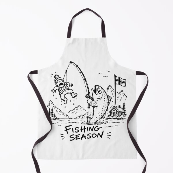 Item preview, Fishing Season Funny Fisherman Caught by Fish Sketch Design designed and sold by MonkiFlipp.