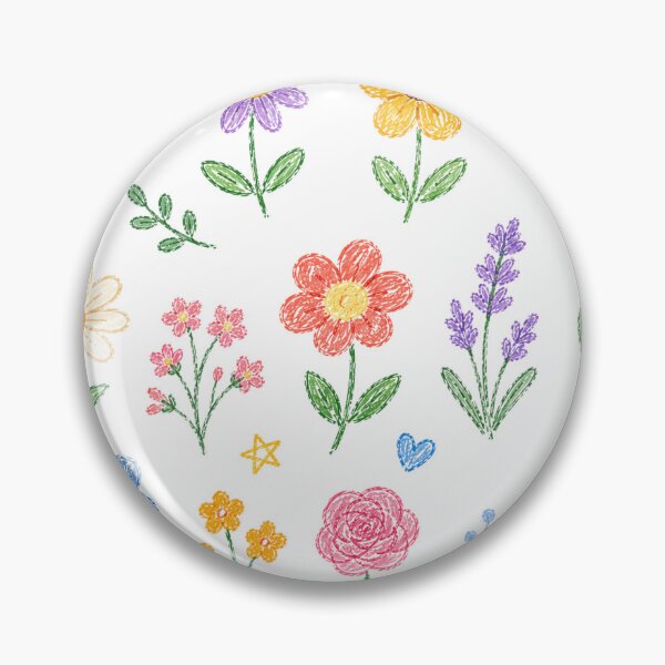 Item preview, Whimsical Crayon Style Floral Pattern designed and sold by 0606PM.