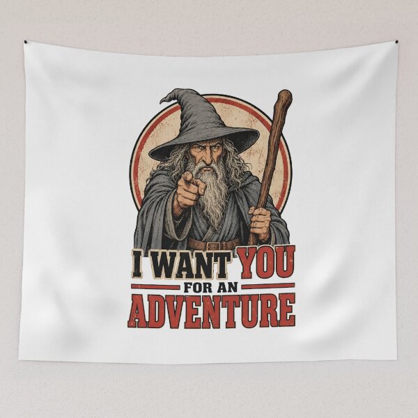 Item preview, Vintage Wizard I Want You For An Adventure Fantasy Woodcut designed and sold by Fenay Designs.