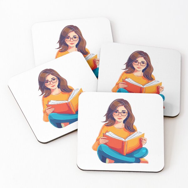 Item preview, Girl Reading Book Illustration designed and sold by GulDesigns.