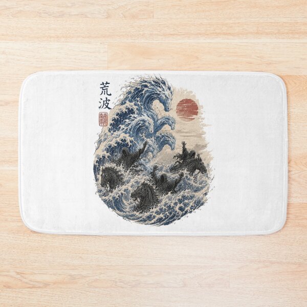 Item preview, Japanese Woodblock Wave Water Horses Dark Riders Fantasy Art designed and sold by Fenay Designs.