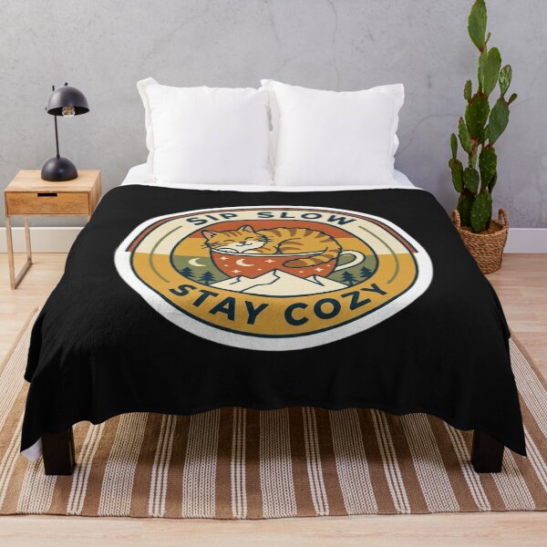 Item preview, Sip Slow Stay Cozy Retro Coffee Cat Sticker designed and sold by alalame.