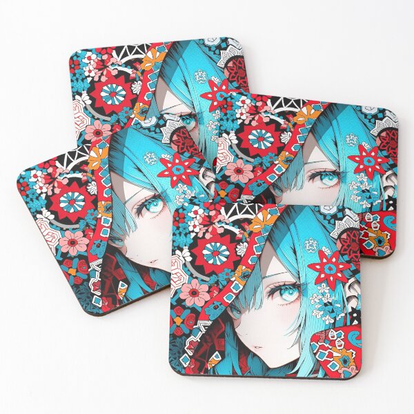 Item preview, Celestial Azure Maiden – Japanese Folk Pattern Anime Portrait Art designed and sold by Dyan4.