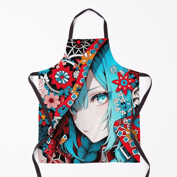 Item preview, Celestial Azure Maiden – Japanese Folk Pattern Anime Portrait Art designed and sold by Dyan4.