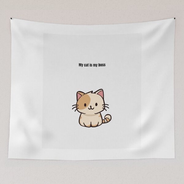 Item preview, My Cat Is My Boss Funny Cat Lover Quote T-Shirt Design designed and sold by Lylistudio.