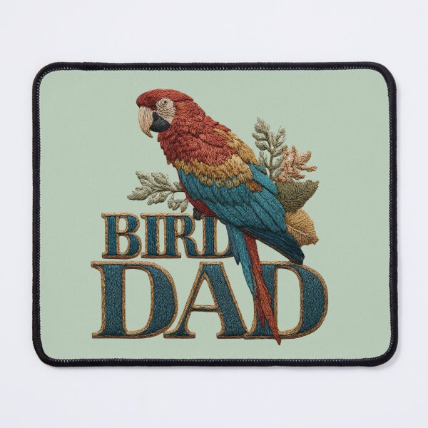 Item preview, Bird Dad Embroidered Parrot Design designed and sold by MegaNovaArt.