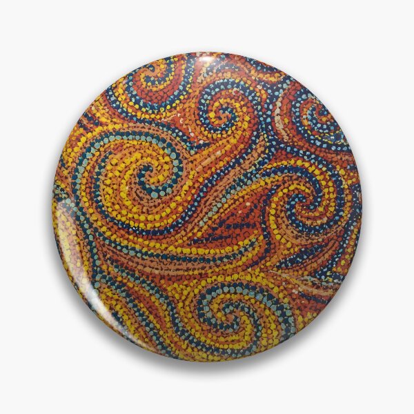 Item preview, Aboriginal Inspired Dot Art - Lava Sand Water Curls designed and sold by GrinGalore.