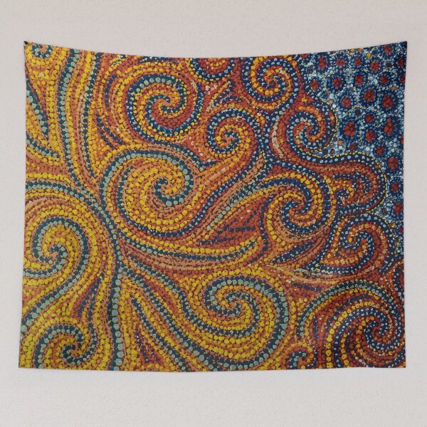 Item preview, Aboriginal Inspired Dot Art - Lava Sand Water Curls designed and sold by GrinGalore.