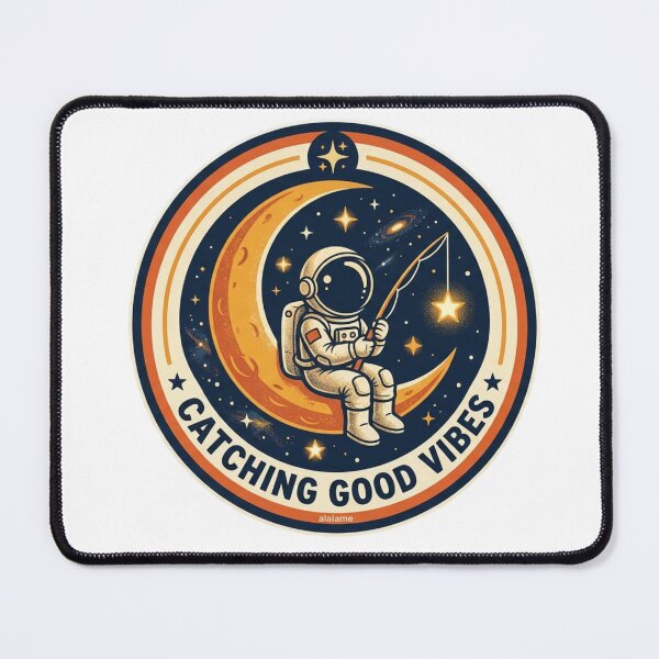Item preview, Catching Good Vibes Retro Astronaut Sticker designed and sold by alalame.