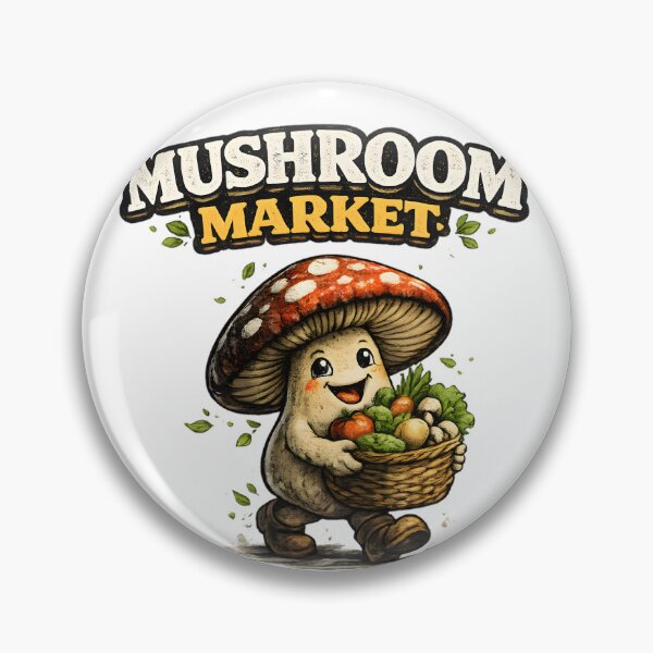 Item preview, Mushroom Market Vintage Mascot designed and sold by Drofted.