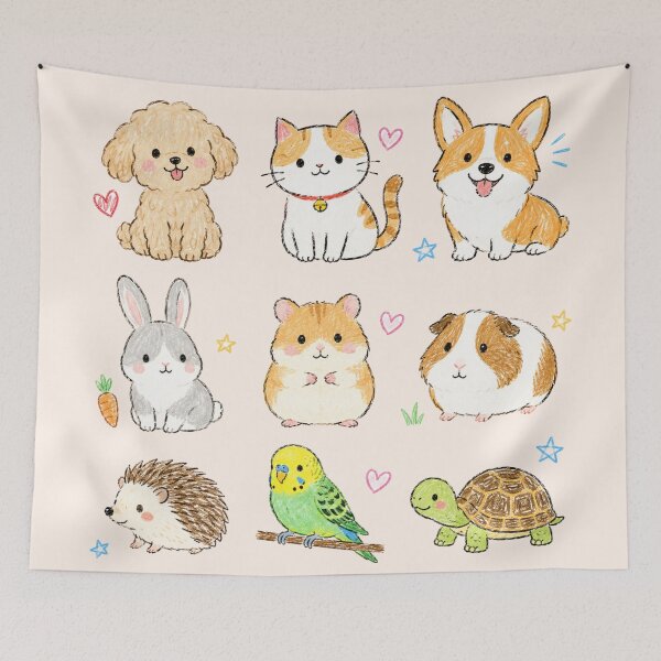 Item preview, Cute Crayon Style Pet Friends designed and sold by 0606PM.