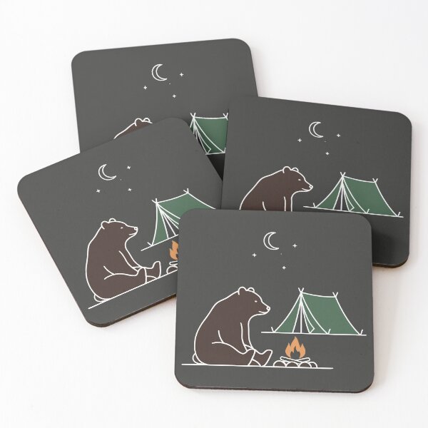 Item preview, Cozy Bear Campfire Night Camping designed and sold by Amir Faysal.