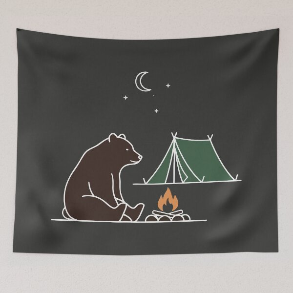 Item preview, Cozy Bear Campfire Night Camping designed and sold by Amir Faysal.