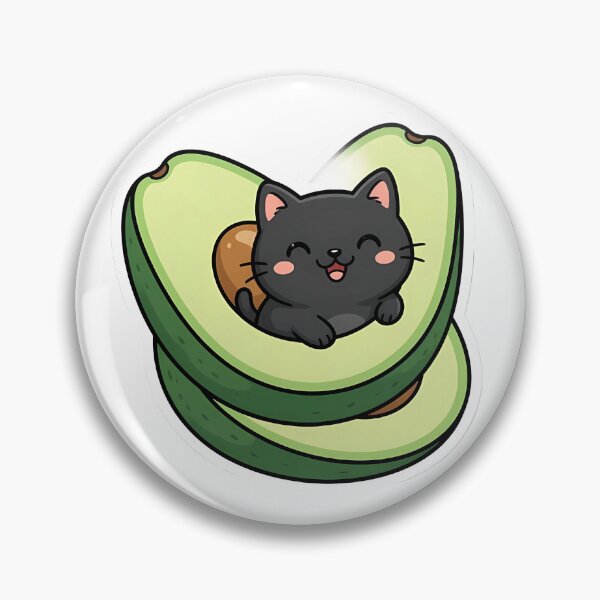 Item preview, Cute Kawaii Avocado Black Cat Sticker designed and sold by YALLABUY.
