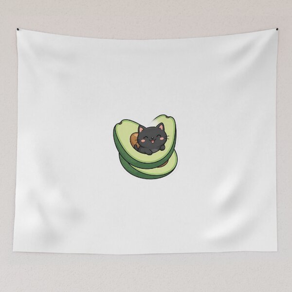 Item preview, Cute Kawaii Avocado Black Cat Sticker designed and sold by YALLABUY.