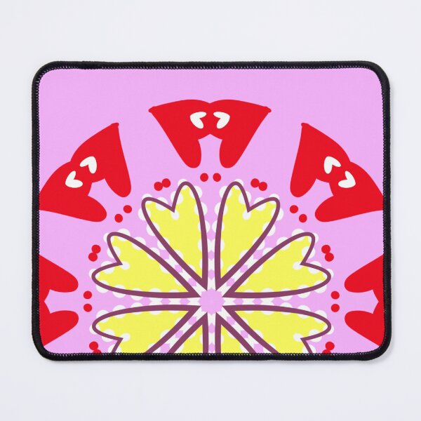 Item preview, Pink and Red Heart Flower Mandala Pattern designed and sold by Tinsleybluebell.
