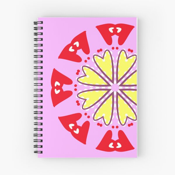 Item preview, Pink and Red Heart Flower Mandala Pattern designed and sold by Tinsleybluebell.