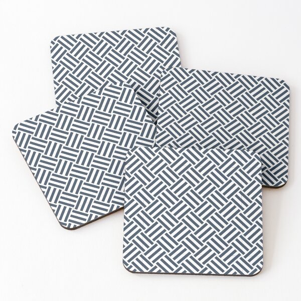 Item preview, White and Navy basket weave designed and sold by pattern-archive.
