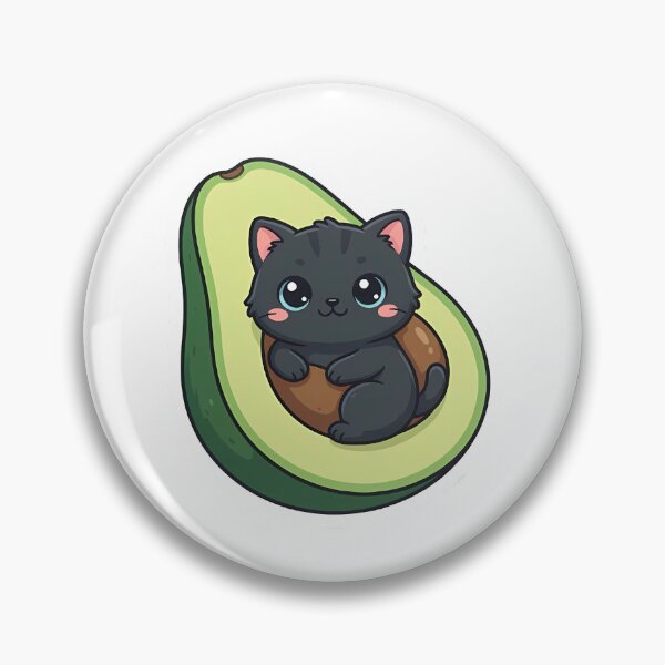 Item preview, Cute Kawaii Avocado Black Cat Sticker designed and sold by YALLABUY.