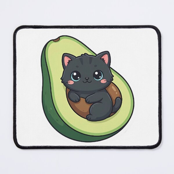 Item preview, Cute Kawaii Avocado Black Cat Sticker designed and sold by YALLABUY.
